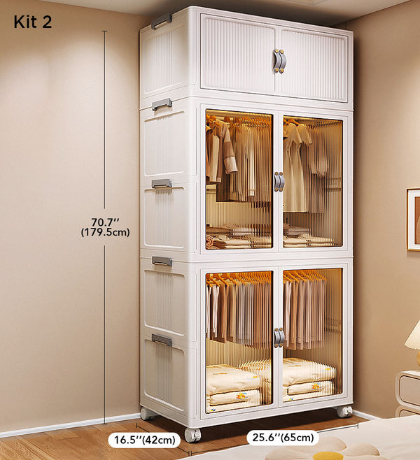 Joybos® Large Stackable Wardrobe Closet Organizers With Lids And Wheels F230