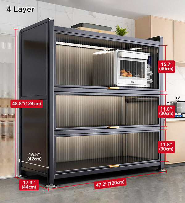 Joybos® Upgrade Large Metal Kitchen Pantry Cabinet Top Heightening F254